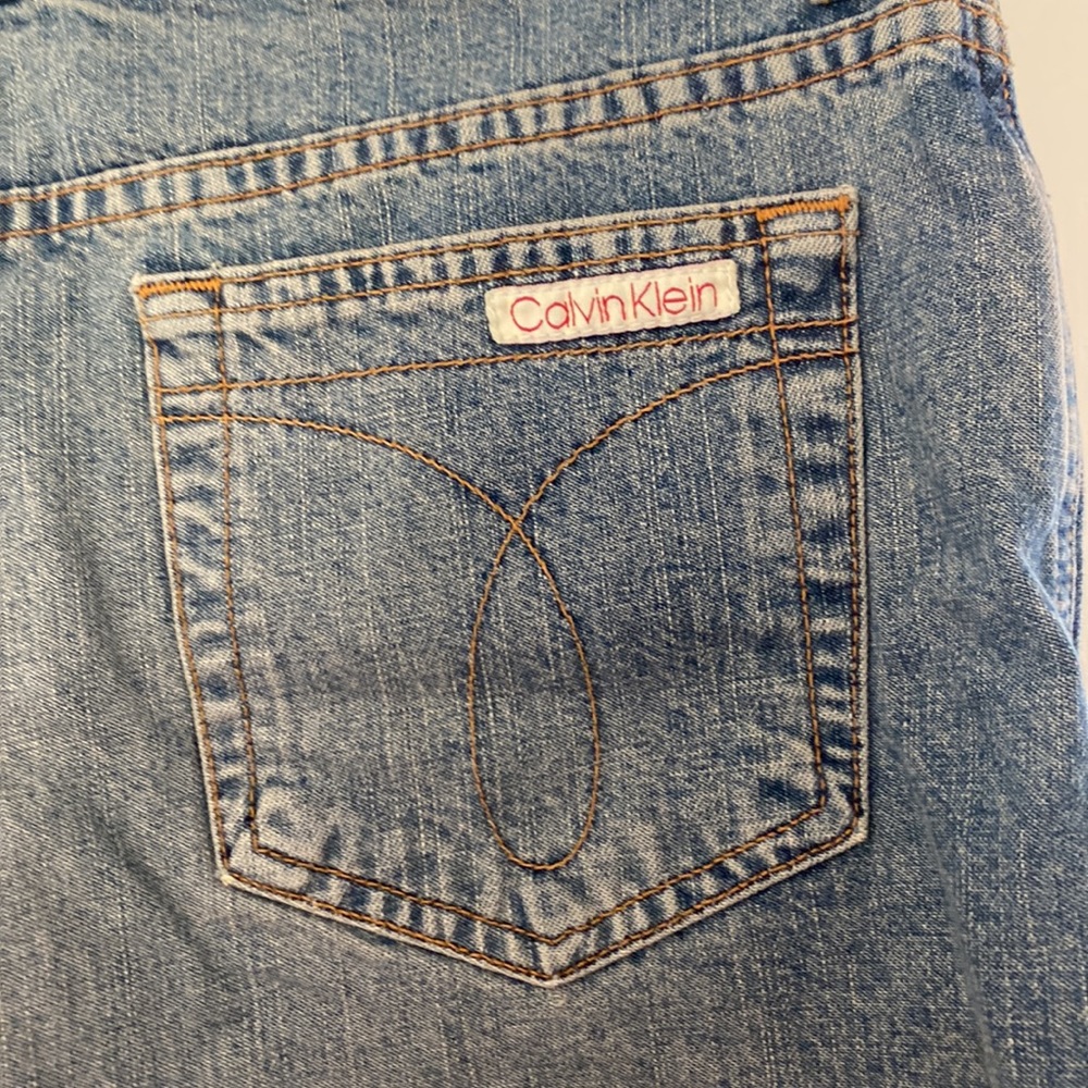 Calvin Klein Front Slit Jean Dress - Picture 4 of 5